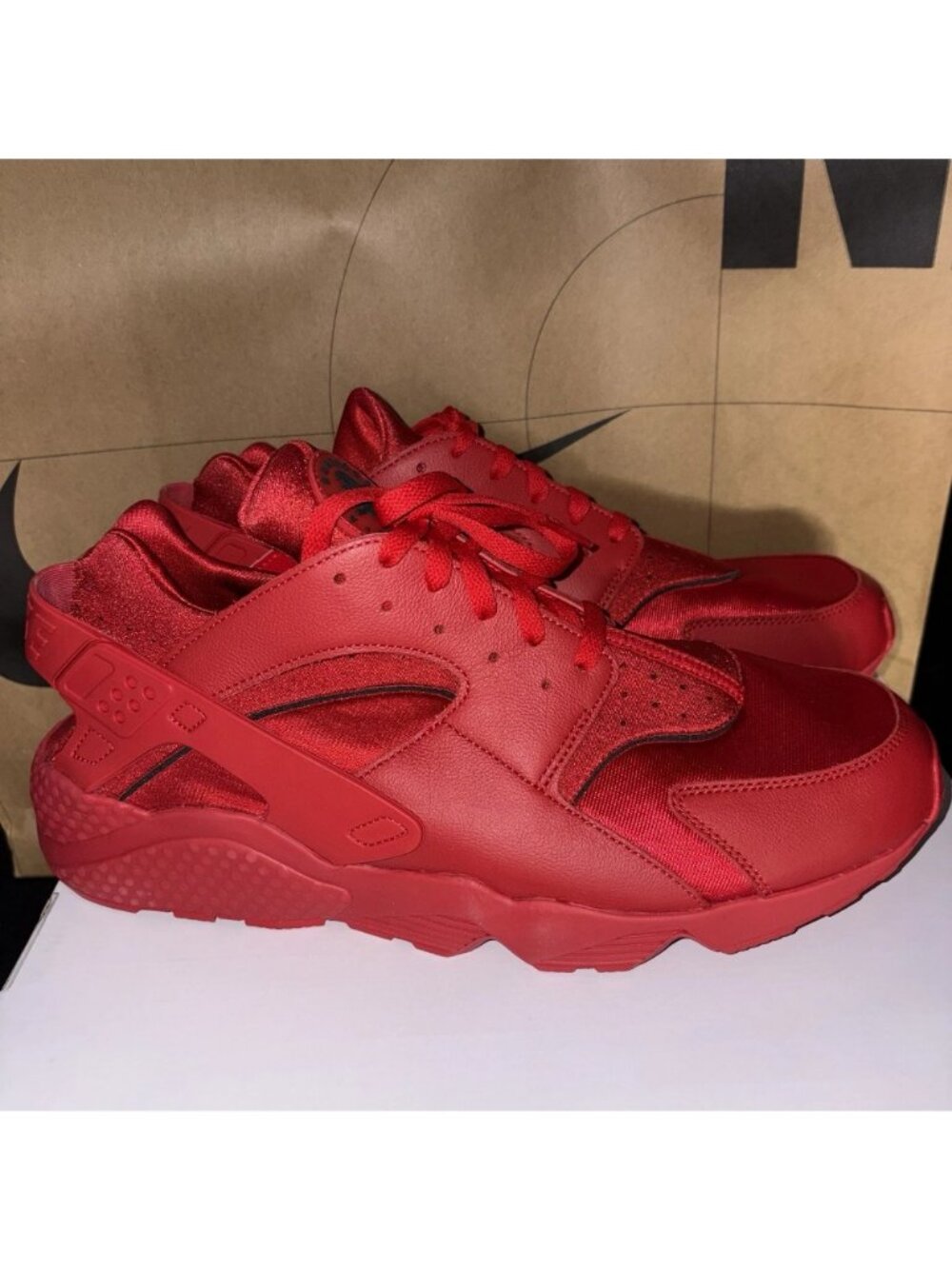 NEW Nike Air Huarache By You Triple Red FD9781-900 Men Size 15